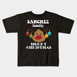 Family Christmas - Merry Christmas SANCHEZ family, Family Christmas Reindeer T-shirt, Pjama T-shirt Kids T-Shirt
